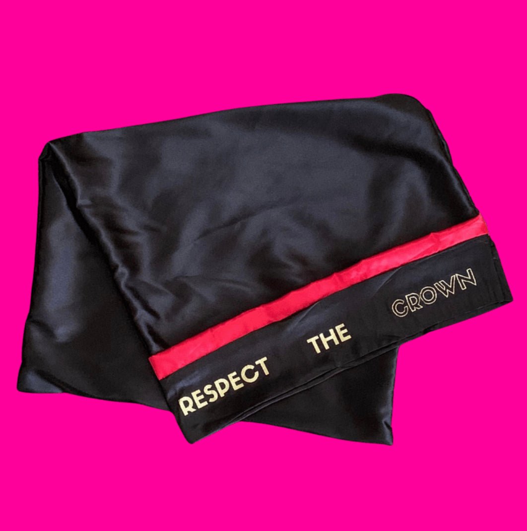 Respect the crown Black&Red pillowcase - NaturallyFed apparel