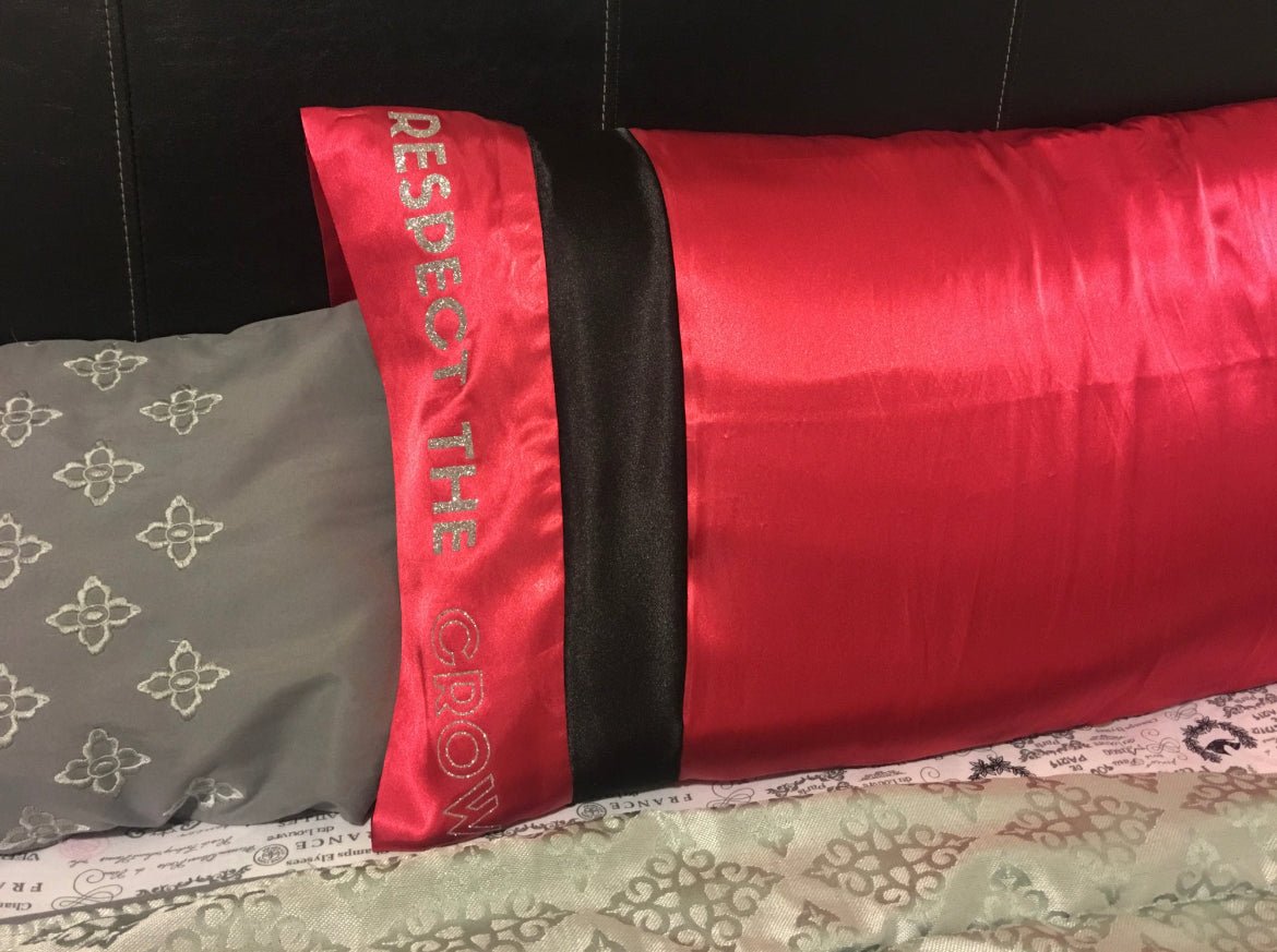 Respect The Crown Red&Black pillowcase - NaturallyFed apparel